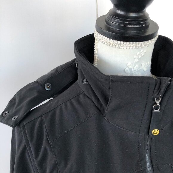 KILLTEC Black All-Weather Jacket Softshell 3/4 length detach hood Water Resist S - Picture 4 of 16
